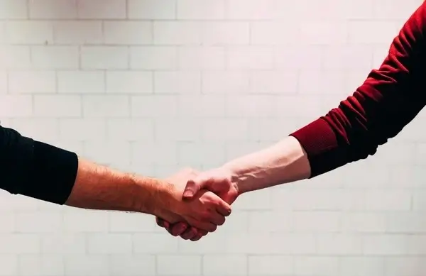 Two People Shaking Hands